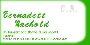 bernadett machold business card